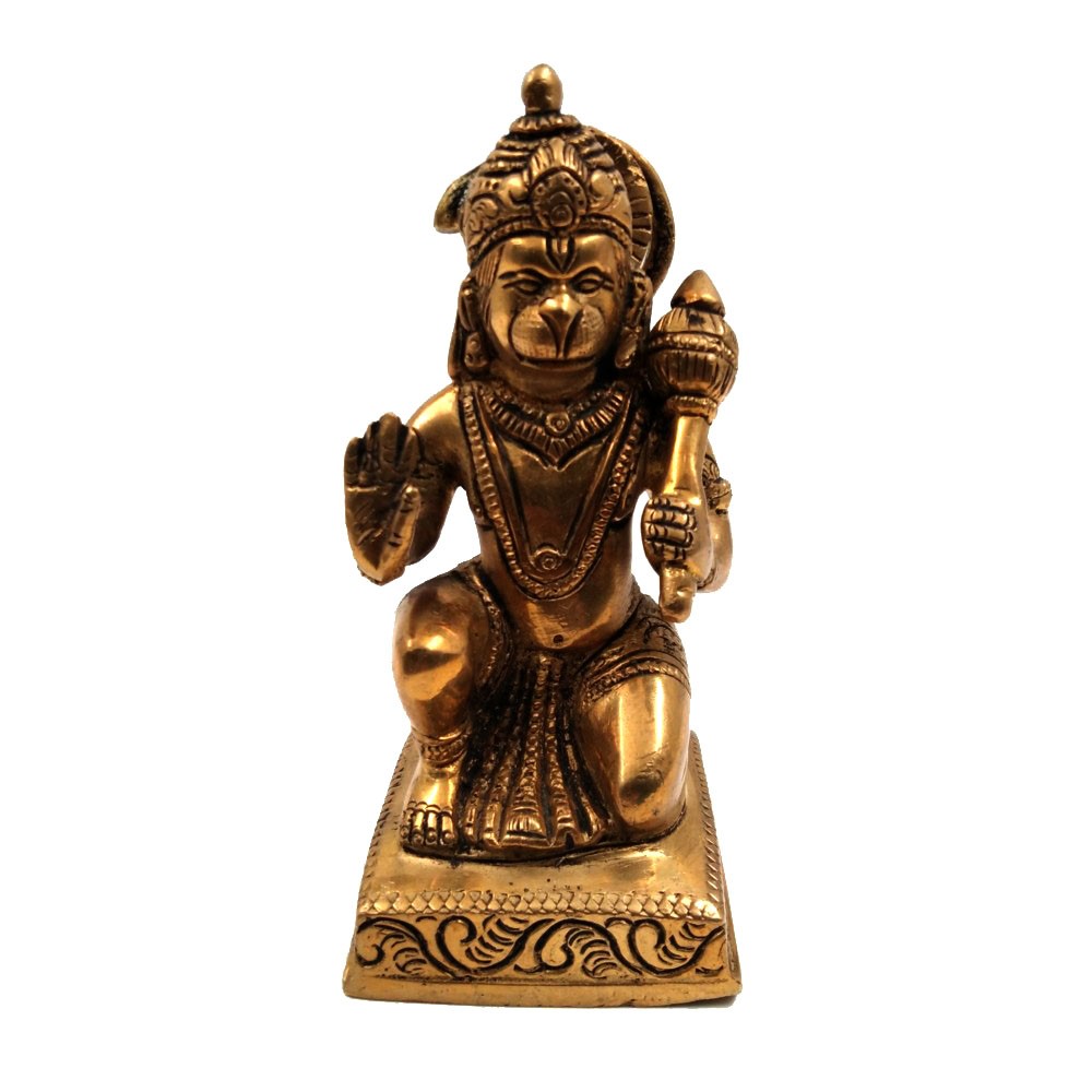 Brass Hanumanji Sitting Idol L2.25" x W2.25" x H5"